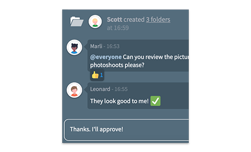 Thumbs up for feedback